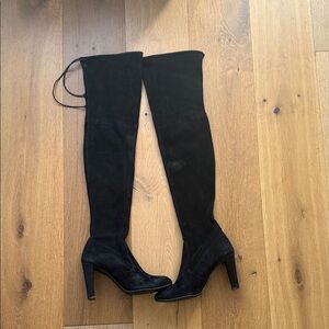 Stuart Weitzman Elegant Black Suede Over-the-Knee Boots